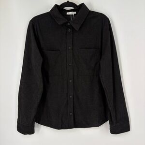Active USA button down shirt black ribbed